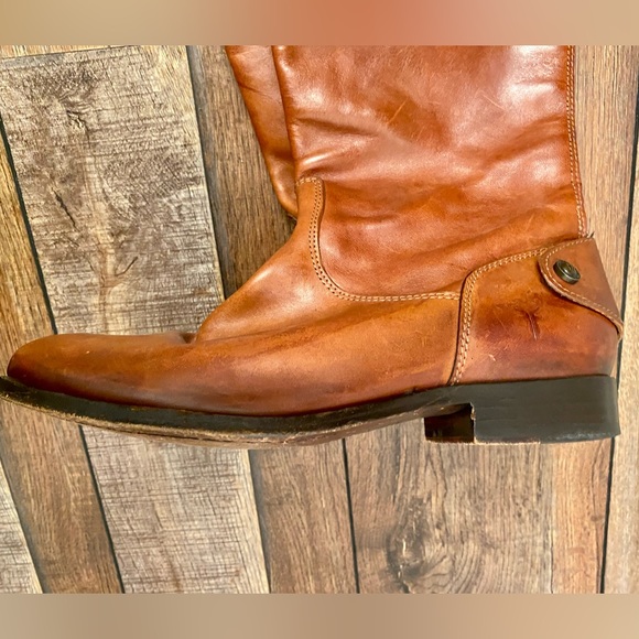 Frye Melissa Button Back Zip Riding Boot Size 7.5 Women’s - Cognac - Picture 11 of 13